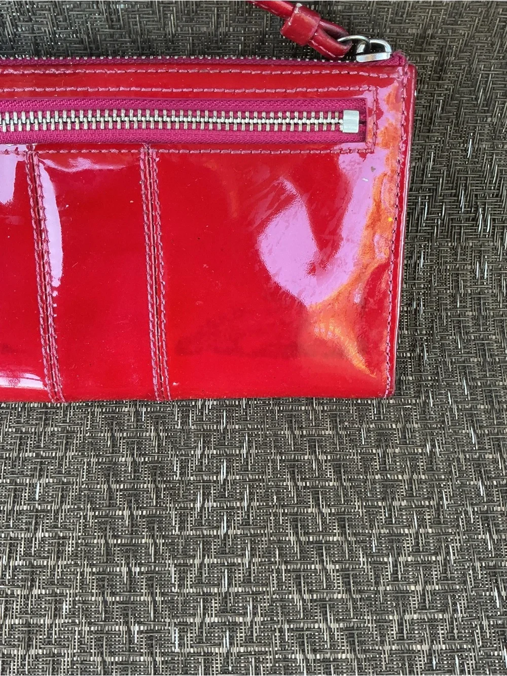 Coach Julia Red Patent Leather Clutch Wristlet Wallet